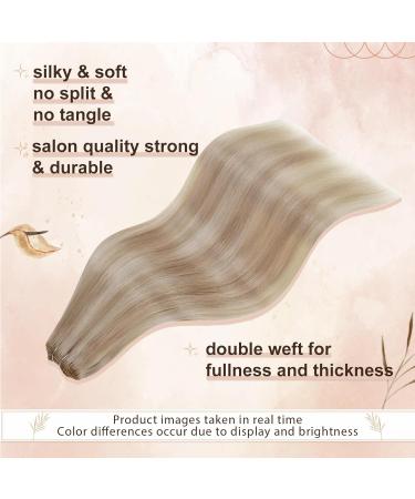 Hetto Blonde Weft Hair Extensions Human Hair Ash Blonde Sew in Weft Human Hair Extensions Real Hair Weft Hair Extensions Ash Blonde 16Inch 80g #18/613 Straight Silky 16 " 1.1HW#P18/613 - Buy Online on GoSupps.com