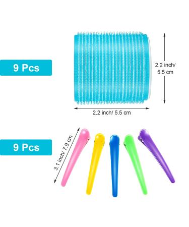55mm Self Grip Hair Rollers Set - 18 Pieces with Duck Teeth Hair Clips for Women & Men - Buy Online on GoSupps.com