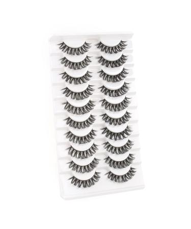 Glowing Win 3D False Eyelashes - Russian Strip D Curl Lashes | 10 Pairs Reusable Mink Lashes | Fluffy Fake Eyelashes - Buy Online on GoSupps.com