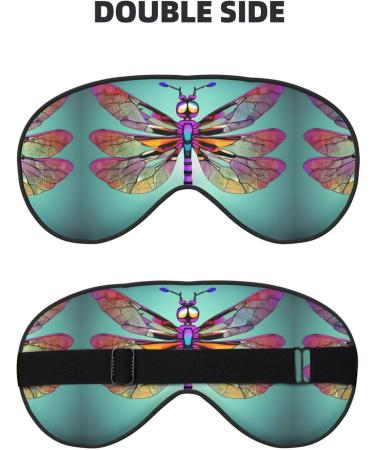 Shop Cute Dragonfly Pattern Double-Sided Eye Mask | Adjustable Comfort Blindfold - Light Blocking Sleep Mask - Buy Online on GoSupps.com