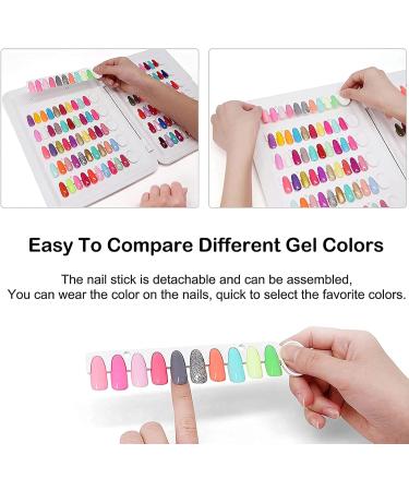 Detachable Nail Polish Color Chart Display Book 120 Colors Nail Gel Polish Sample Display Book No Need Glue/No Need Pasting with Nail Display Stand 14 Color Card Clip Sheet 150 Replace Nail Tips - Buy Online on GoSupps.com