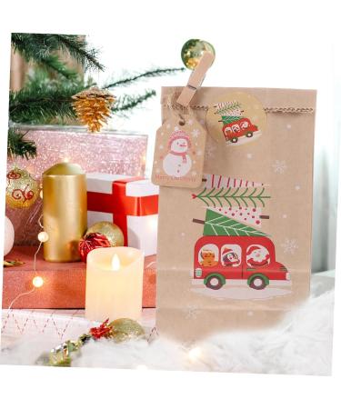 HOLIDYOYO 1 Set Xmas Advent Calendar Bags Xmas Candy Pouch Santa Bags Holiday Party Favor Rope As Shown 18.00X9.00X1.00CM - Buy Online on GoSupps.com