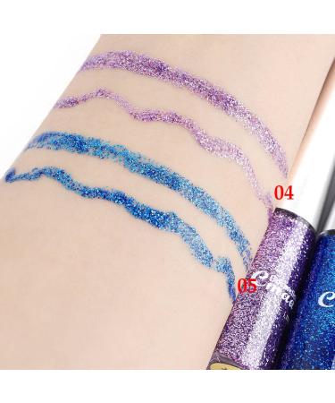 2Pcs Royal Blue Purple Liquid Glitter Eyeliner Set for Women - Sparkly Eyeliner Makeup Kit - Buy Online on GoSupps.com