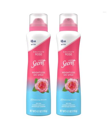 Secret Dry Spray Antiperspirant Deodorant for Women Wild Rose and Argan Oil Scent 4.1 oz (Pack of 2)