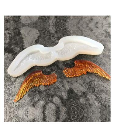 Wixine 2Pcs Angel Wing Silicone Resin Fondant Mold Mould for DIY Jewelry Pendant Making Tool