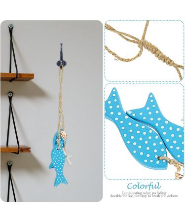 Zerodeko Flamingo Small Fish Pendant Home Decor Wooden Fish Coastal Decor Indoor and Outdoor Wall Craft Flip Chart Blue 30CM - Buy Online on GoSupps.com