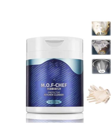 2023 New Mof Chef Cleaner Powder Oil Pollution Powder Cleaning Powder for Grease Kitchen Powder Degreaser Oil Stain Powder Cleaner for Hoods Pots Pans Grills Sinks Perennial Stains