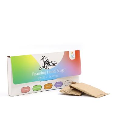 Tropics Foaming Hand Soap Tablets - 5 Pack - 42.5 fl oz total - Recyclable Packaging - Variety Scent Sampler Refill Pack