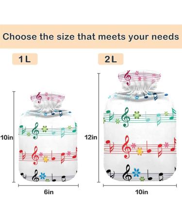 Colorful Naanle Hot Water Bottle with Musical Notes - 1L for Bed Hand & Feet Pain Relief | Transparent Bag Included - Heat & Cold Therapy - Buy Online on GoSupps.com