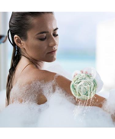 Bath Sponges for Shower Large Rose Bath Sponge - Skin Friendly Women & Men Body Scrubber Soft Shower Balls for Home Bathroom Apartment Green - Buy Online on GoSupps.com