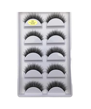 UAMOU 10/50 Boxes 37 Style 5 Pairs Natural 3D False Eyelashes Makeup Fake Eye Lashes Faux Cils Make Up Beauty Maquillaje Cheerfully (Color : 5Pairs X28 Size : 25 Boxes 125 Pairs)