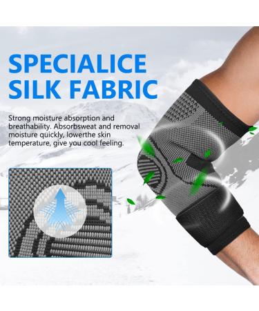 Buy Acwoo Elbow Bandage Non-Slip Compression Support Sleeves for Men & Women | Breathable Elbow Support for Tennis Volleyball Golf | XL Size 2PC Black - Buy Online on GoSupps.com