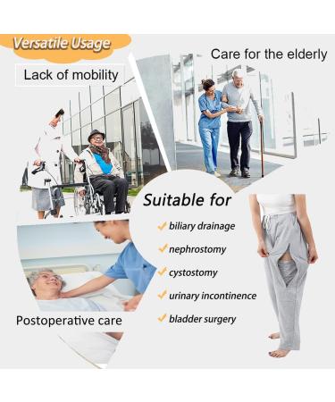 Buy Nephrostomy Catheter Pants for Men & Women - Foley Urine Bag Pants (Black Large) - Comfortable & Discreet - Buy Online on GoSupps.com