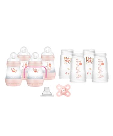 MAM Easy Start Self Sterilising Anti Colic Starter Set Newborn Bottle Set and Soother Newborn Essentials Pink (Designs May Vary) Set Pink 1