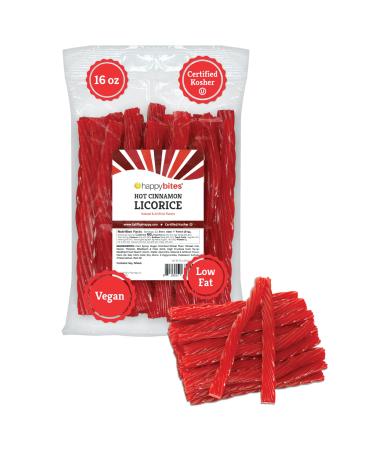 Happy Bites Hot Cinnamon Licorice Twists (16 oz) - JUMBO Size - Certified Kosher - Vegan - Gourmet - Low Fat Hot Cinnamon 1 Pound (Pack of 1)