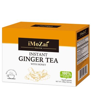 Imozai Instant Ginger Tea With Honey Crystals (Original Flavor, 30 Sachets) Original Flavor 30 Count (Pack of 1)