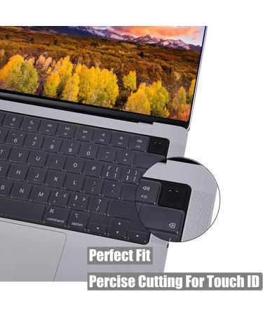 Ultra Thin Keyboard Cover for 2022-2024 MacBook Air 15 M2 M3 & Pro 14 16 M1 M2 Max - EU Layout with Touch ID | Perfect Fit for A3114 A3113 Models - Buy Online on GoSupps.com