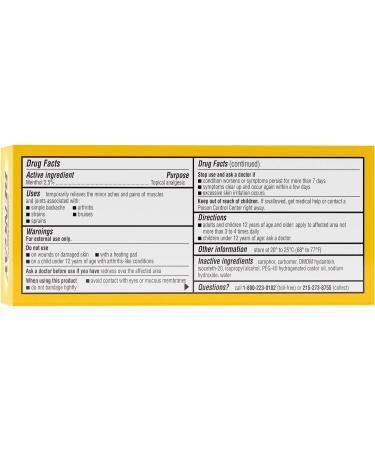 Bengay Vanishing Scent Menthol Pain Relieving Gel Non-Greasy 2oz (Pack of 2) - Fast Relief Formula - Buy Online on GoSupps.com
