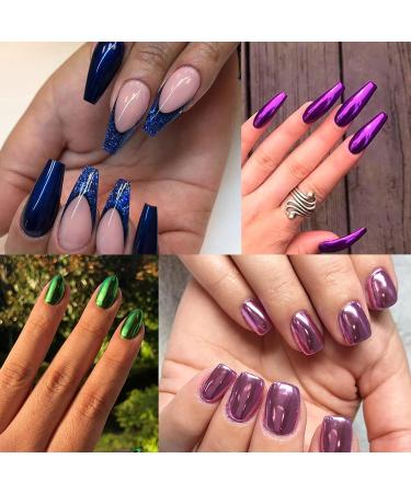 Bishengyf 6-Piece Chrome Nail Powder Set | Metallic Glitter Pigments for Stunning Nail Art & Designs | Fluorescence Series - Buy Online on GoSupps.com