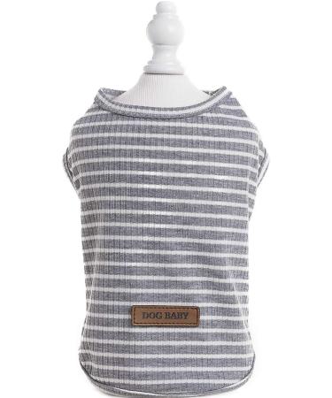Cute Striped Pet Sweater for Small Dogs - Heroic Design in Pink Red Blue & Gray | Lightweight Fashion for Puppies (1.2-9.0 kg) - Buy Online on GoSupps.com