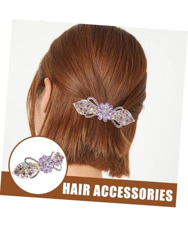 Housoutil Temperament Hair Clip Hair Clips for Thick Hair Barrettes for Women Hair Accessories for Women Barrettes for Thick Hair Mother Style Rhinestones Miss Purple Ponytail - Buy Online on GoSupps.com