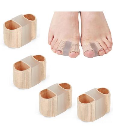 Ruamny Big Toe Separators Hammertoe Straightener Gel Toe Correction Elasticated Hammertoe Corrector Pain-Free for Both Female and Male Gel Fiber Toe Correction(4Pcs Nylon)-Size L