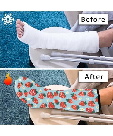 LED Back Strawberry Leg Cast Cover - Stylish Protective Sleeve for Small Foot Casts | Bandage Protector & Fashion Accessory - Buy Online on GoSupps.com