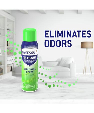 Microban 24 Hour Antibacterial Disinfectant Spray, Fresh Scent - 2 Count (15 fl oz Each) - Buy Online on GoSupps.com