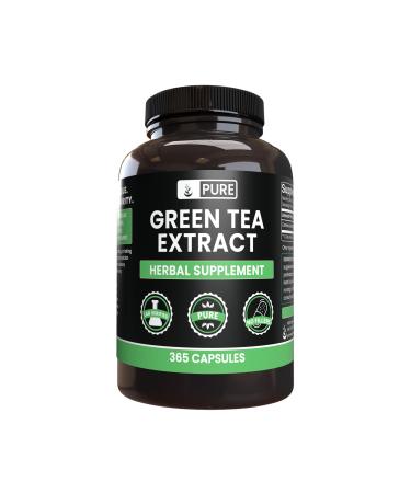 Pure Original Ingredients Green Tea Extract (365 Capsules) No Magnesium Or Rice Fillers Always Pure Lab Verified 365 Count (Pack of 1)