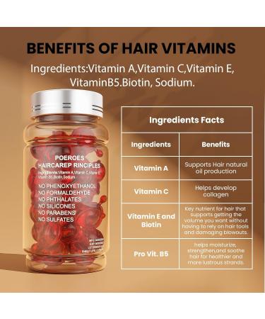 Hair Vitamins A C E Pro B5 - 50 Capsules for Frizzy & Damaged Hair | Argan Avocado & Moroccan Oil Leave-In Conditioner - Buy Online on GoSupps.com