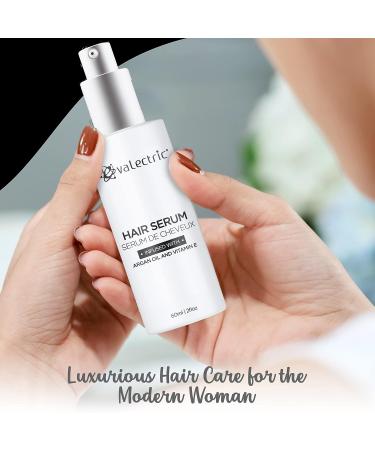 Evalectric Argan Oil Hair Serum - Vitamin E Anti-Frizz Hair Serum for Straightening & Shine - 2 Fl Oz - Buy Online on GoSupps.com