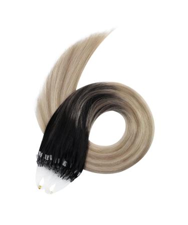 UGEAT Microring Extensions - Real Hair Balayage Black Ombre 50g 40cm 50 Strands Micro Loop Extensions - Buy Online on GoSupps.com