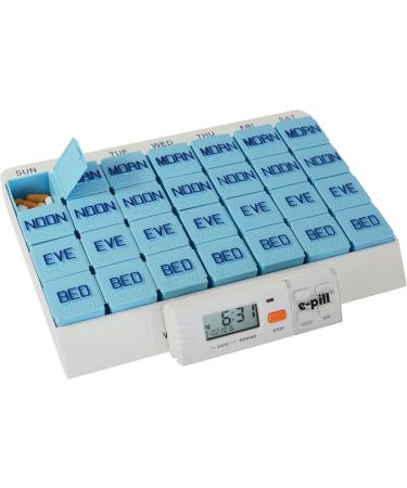 e-Pill Daily 7-Day Pill Organizer - Large Weekly Vitamin & Medicine Box with Reminder - Buy Online on GoSupps.com