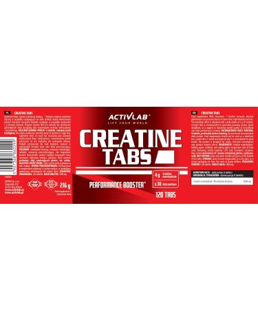Activlab Creatine Tabs - 4000 mg Creatine Monohydrate | 120 Tablets | Pomegranate Flavor for Bodybuilding & Fitness | 3x Lab Tested - Buy Online on GoSupps.com
