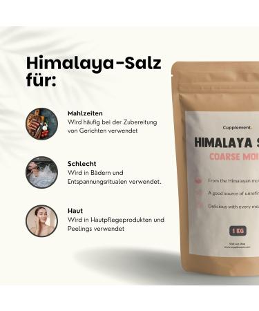 Cupplement Himalayan Salt 1kg - Highest Quality - Coarse Salt - Bath Salts - Buy Online on GoSupps.com