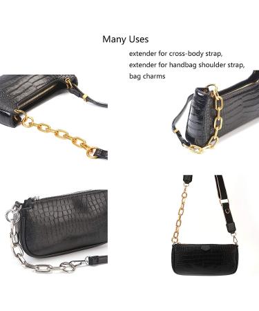 Fashion Large Metal Cross-Body Purse Strap Extender Handbag Shoulder Strap Extender Bag Chain Accessory Charms (Gold) - Buy Online on GoSupps.com
