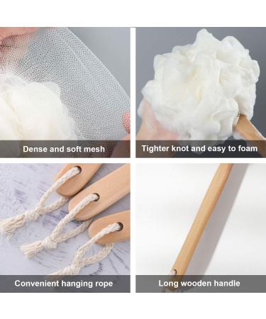 RASDDER Long Handle Bath Brush with Soft Mesh Loofah - Skin Exfoliating Shower Brush for Men and Women - Buy Online on GoSupps.com