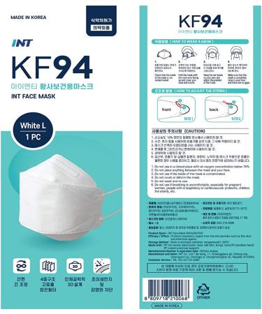 30 Pack KF94 White Masks | 4-Layered Face Safety | Adjustable Earloop | FDA Registered | Individually Sealed | Made in Korea - Buy Online on GoSupps.com