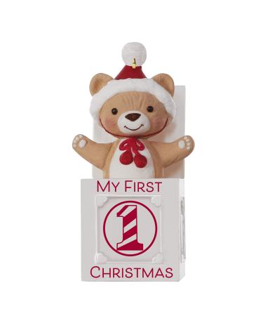 Hallmark Keepsake 2019 Year Dated Baby My First Christmas Jack-in-The-Box Bear Ornament