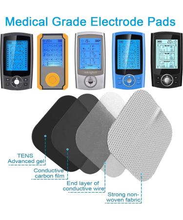Erzkurm TENS Device Electrodes Pads - 16 Reusable 5x5 cm Adhesive Electrode Set for TENS & EMS Trainers - 2mm Plug Connection - Buy Online on GoSupps.com