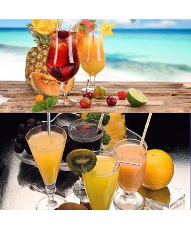 RETYLY 1500 Pcs Flexible Plastic Straws Striped Multi Colored Disposable Straw 8 inch Long - Buy Online on GoSupps.com