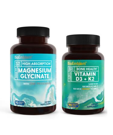 BioEmblem Magnesium Glycinate with Zinc and Vitamin D3 K2