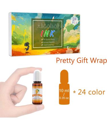 24 Vibrant Alcohol Ink Colors for Resin Art & Painting - 10ml Bottles, Alcohol-based Dye for Petri Dish & Tumbler Making - Buy Online on GoSupps.com