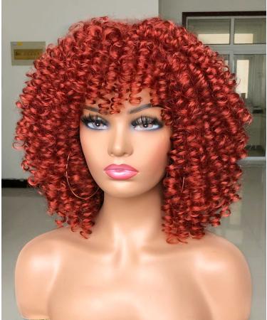 LIZZY Short Curly Afro Wig with Bangs for Black Women - Copper Red - Buy Online on GoSupps.com