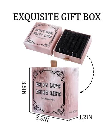 22 Momme 100% Mulberry Silk Hair Ties - 6PCS Black Satin Scrunchies for Women and Girls - Buy Online on GoSupps.com