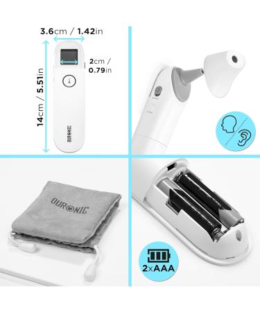 Duronic 3 in 1 Non-Contact Digital Infrared Thermometer - Ear, Forehead, and Object Temperature Measurement with Grey Pouch - Instant & Accurate Results for Baby, Child, and Adult - Buy Online on GoSupps.com