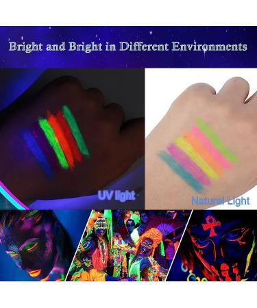 12 Glow in the Dark Blacklight Face & Body Paint Sticks - Neon Makeup Kit for Kids & Adults - Perfect for Halloween Glow Parties - Buy Online on GoSupps.com
