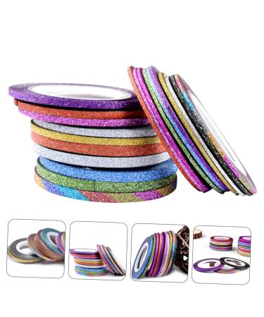 Beavorty 90 Pcs Adhesive Line Sticker Washi Tape Dispenser Nail Decor Nail Tape Strip Adhesive Epoxy Nail Art Stickers Nail Strip Tape Gold Powder Gold and Silver Thread Optional - Buy Online on GoSupps.com