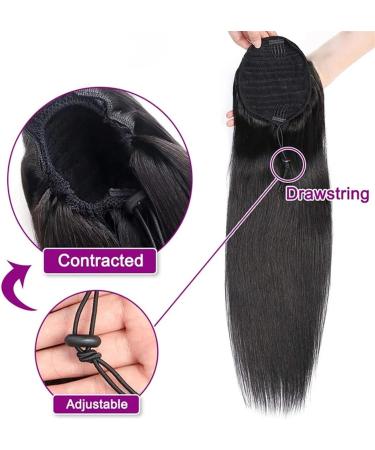 Braid Hair Extension Long Straight Ponytail Extension Real Human Hair Drawstring Ponytail Hairpiece Natural Color Remy Hair Clip in Straight Pony Tail Hairpiece Braid Ponytail Extension (Color : Na 24inches Natural Color - Buy Online on GoSupps.com