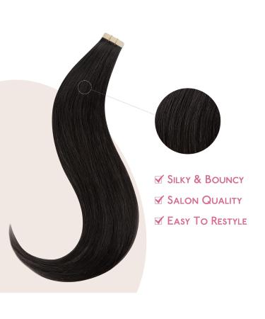 Buy Salife Tape Extensions - Real Hair Natural Black 10Pcs 25g 40cm Invisible Hair Extensions for Girls - Buy Online on GoSupps.com